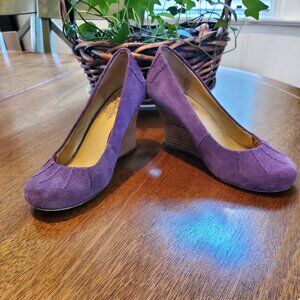 Purple Leather Seychelles Wedges